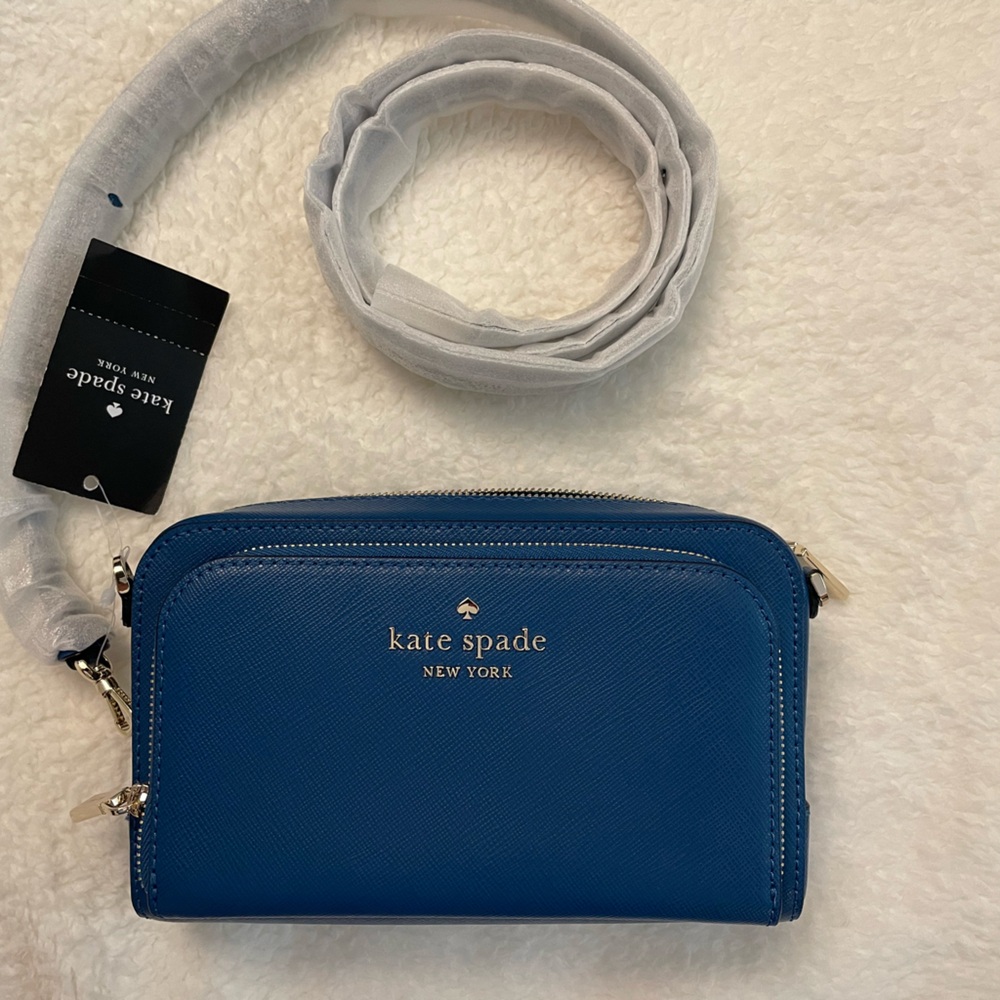 Kaye Spade NWT Sapphire (411) Staci Dual Zip Around Crissbody